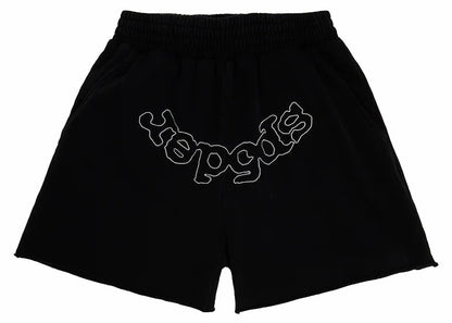 Sp5der OG Logo Embroidered Sweatshort Black