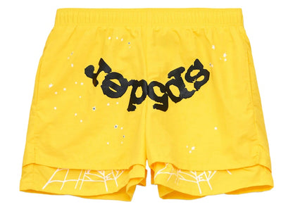 Sp5der OG Web Double Layer Short Yellow