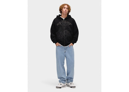 Sp5der OG Web V2 Phantom Zip Up Hoodie Black