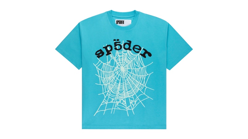 Sp5der OG Web V2 Tee Cyan