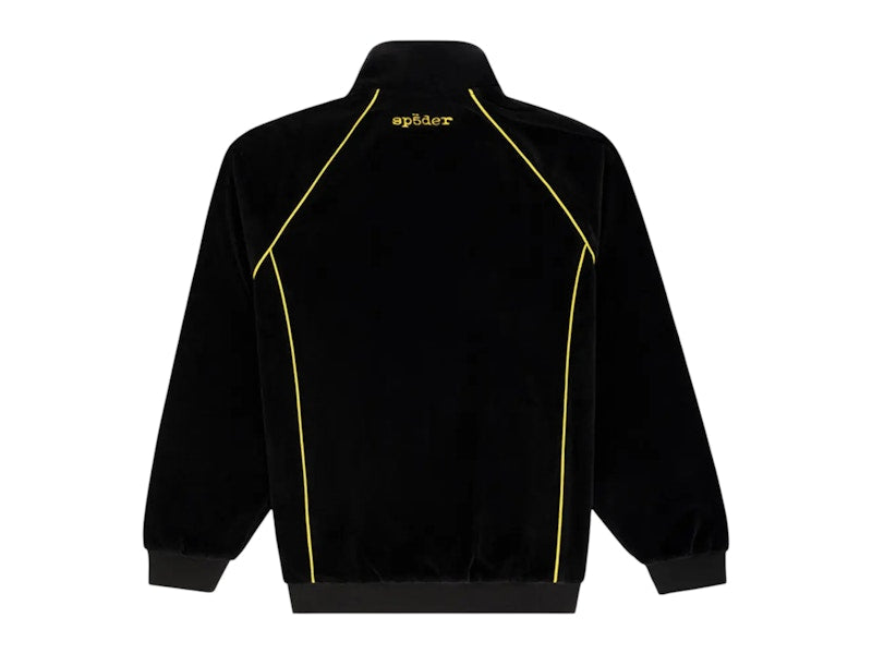 Sp5der Outline Velour Track Jacket Black