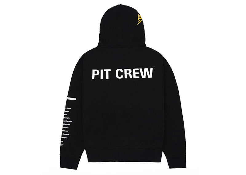 Sp5der Pit Crew Oversized Hoodie Black