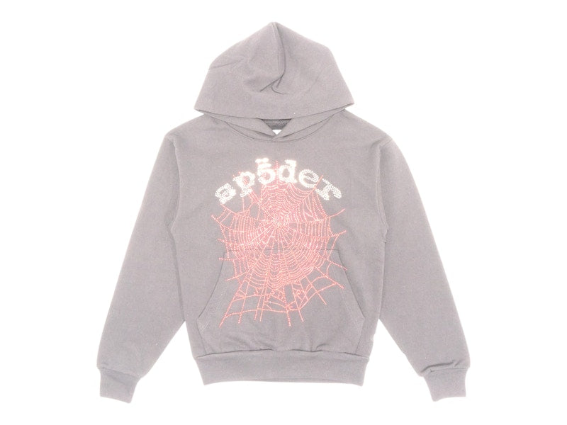 Sp5der Rhinestone OG Web V2 Hoodie Black