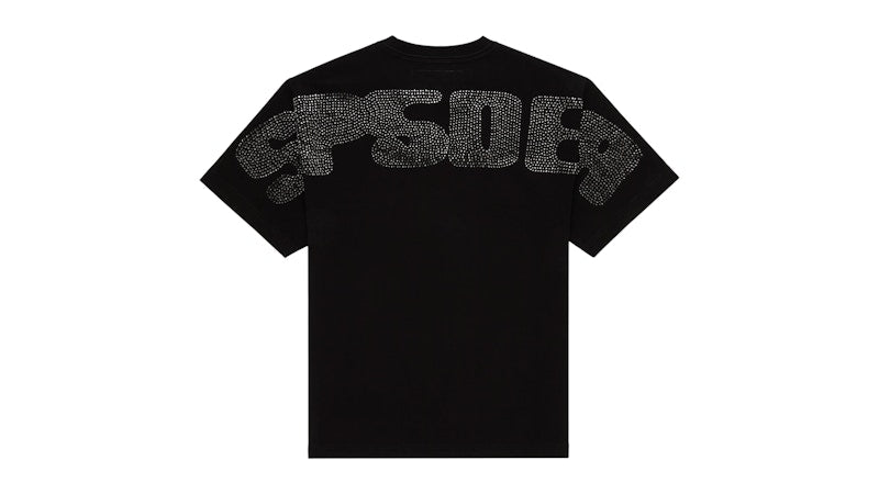 Sp5der Rhinestone Silk Tee Black