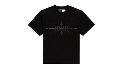 Sp5der Rhinestone Silk Tee Black