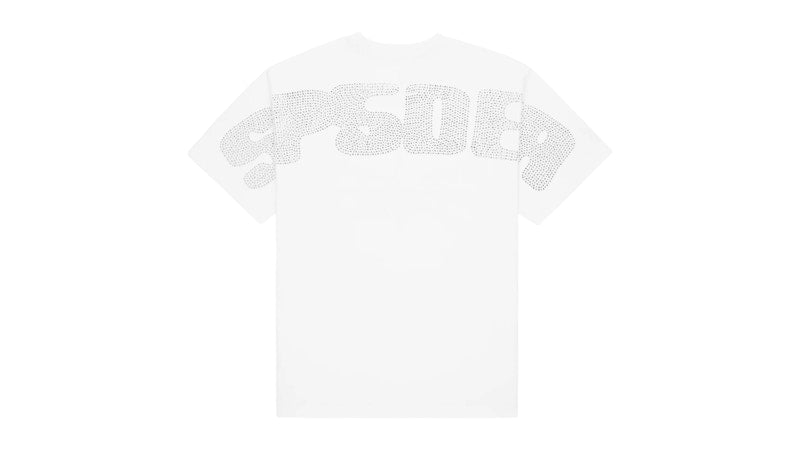 Sp5der Rhinestone Silk Tee White