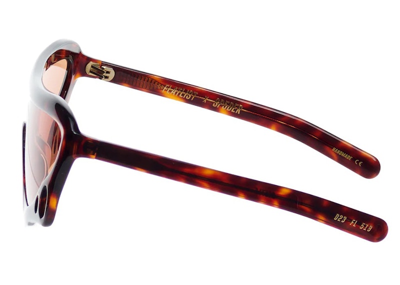 Sp5der SP5 X Flatlist Eyewear "Beetle" Sunglasses Brown Havana