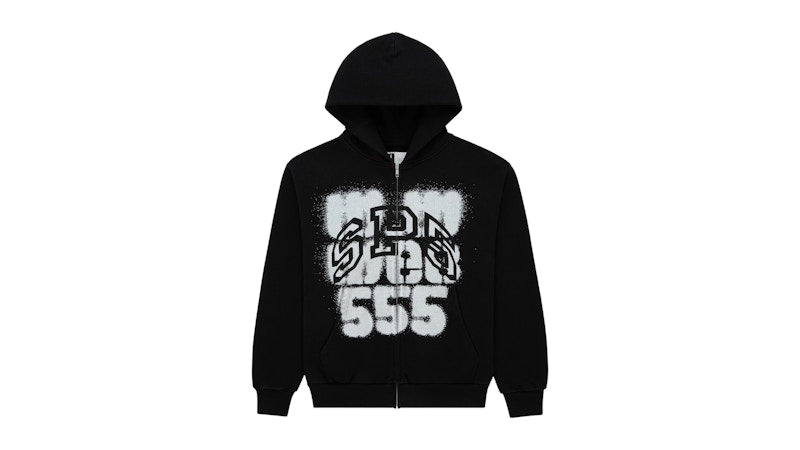 Sp5der SP555 Zip Hoodie Black