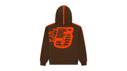 Sp5der Screaming Eagle Hoodie Brown