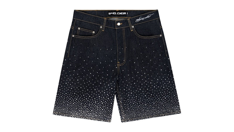Sp5der Star Dust Denim Short Indigo