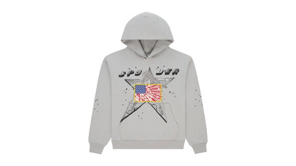 Sp5der Star Girl Hoodie Grey