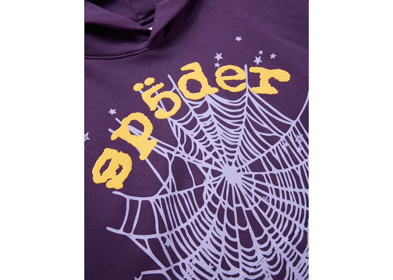Sp5der Star OG Web V2 Hoodie Purple