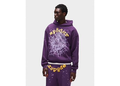 Sp5der Star OG Web V2 Hoodie Purple