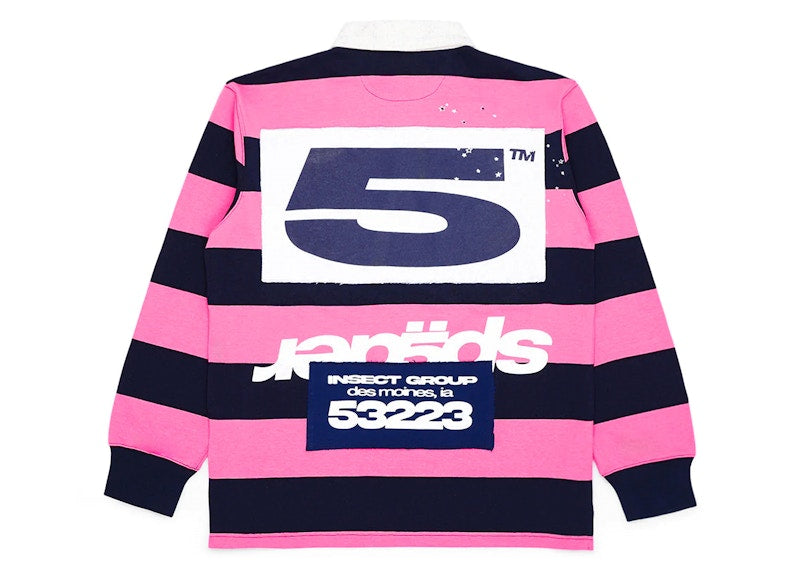 Sp5der T&F Patch Rugby Shirt Pink/Navy