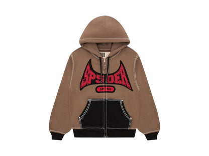 Sp5der T&F Zip Hoodie Brown