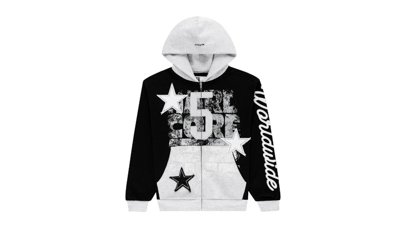 Sp5der Triple 5 Stitch Zip Up Hoodie Black