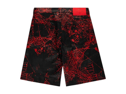 Sp5der V2 Web Leather Shorts Black