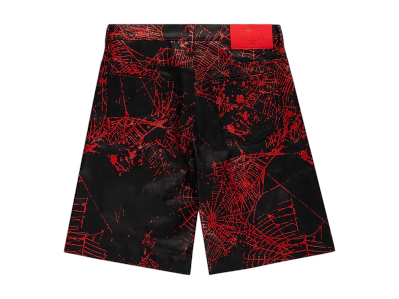 Sp5der V2 Web Leather Shorts Black