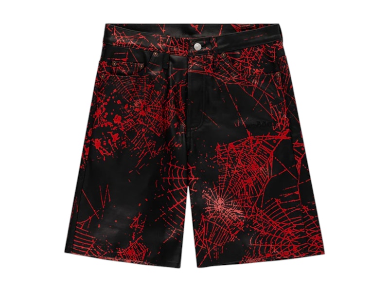 Sp5der V2 Web Leather Shorts Black