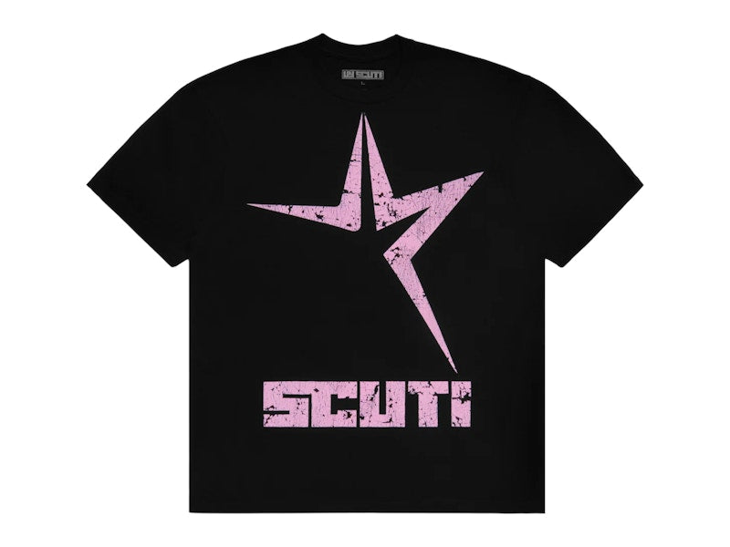 Sp5der x UY SCUTI Pink Star Tee Black