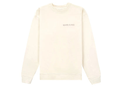 Sporty & Rich Avant Garde Logo Crewneck Cream/Merlot
