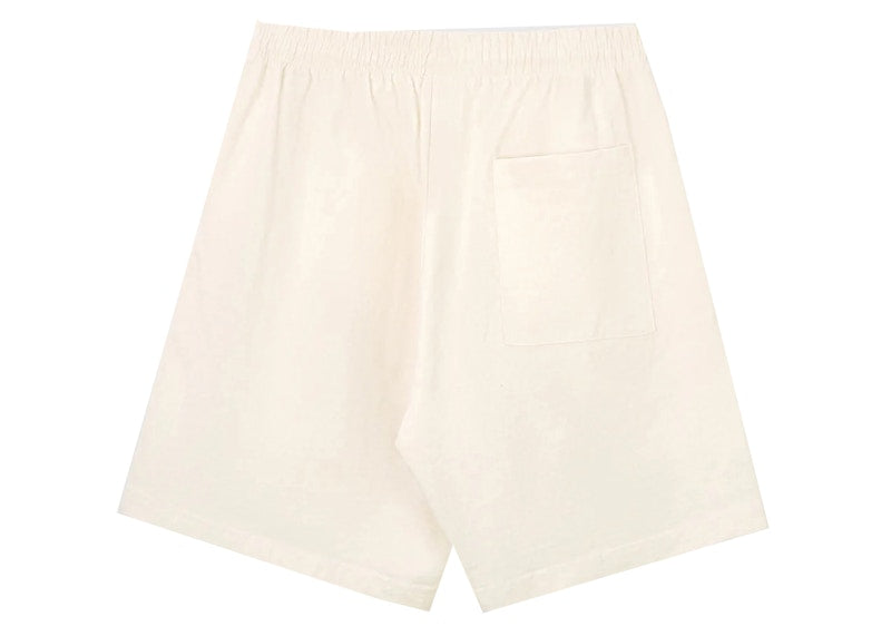 Sporty & Rich Avant Garde Logo Gym Short Cream/Merlot