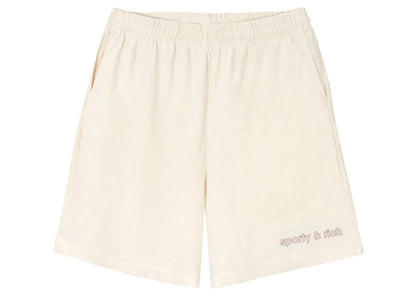Sporty & Rich Avant Garde Logo Gym Short Cream/Merlot
