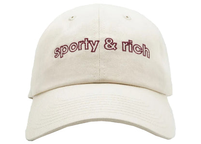 Sporty & Rich Avant Garde Logo Hat Cream/Merlot