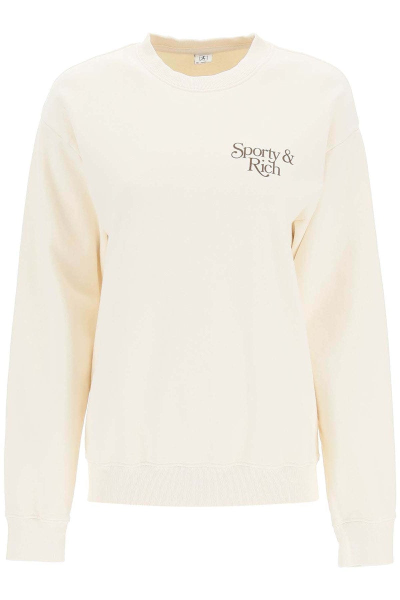 Sporty & Rich Country Club Crewneck Sweatshirt Cream/Brown