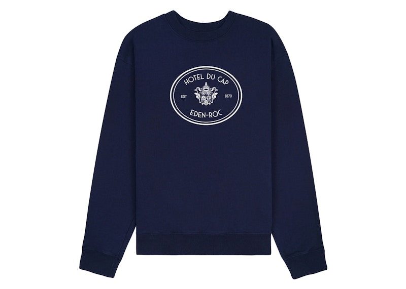 Sporty & Rich Eden Crest Crewneck Navy/White
