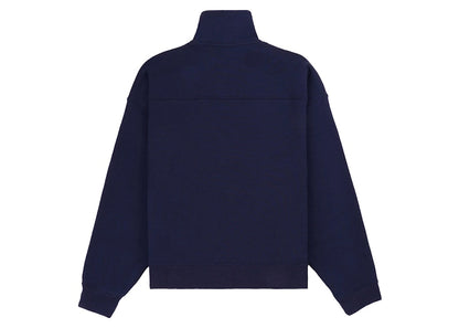 Sporty & Rich Hotel du Cap Cursive Quarter Zip Navy/White