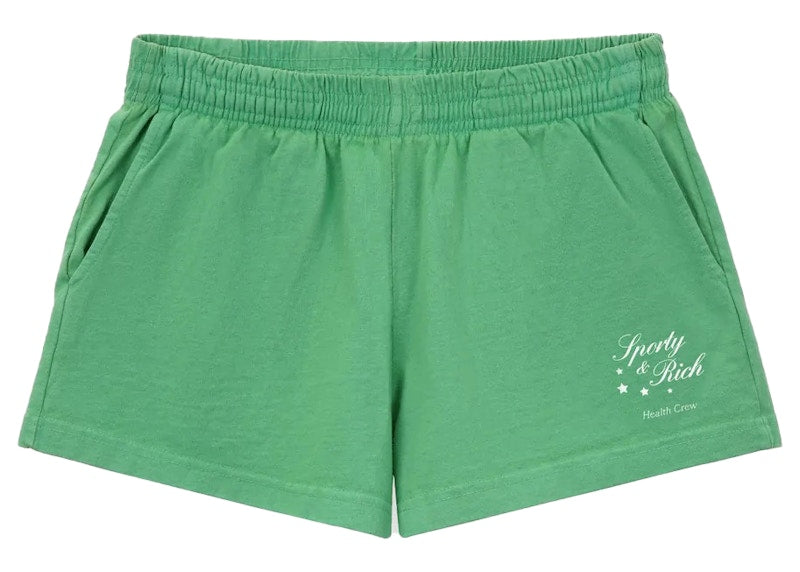 Sporty & Rich Stars Health Crew Disco Short Jolly Green/White