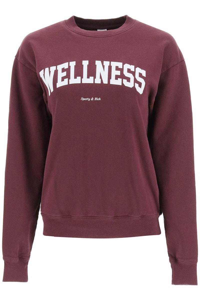 Sporty & Rich Wellness Ivy Crewneck Sweatshirt Merlot/White