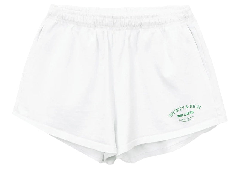 Sporty & Rich Wellness Studio Disco Short White/Jolly Green