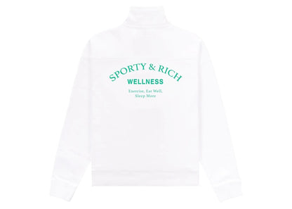 Sporty & Rich Wellness Studio Quarter Zip White/Jolly Green