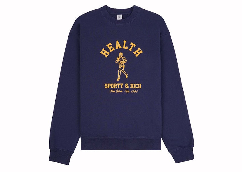 Sporty & Rich x adidas Originals NY Running Club Crewneck Navy/Gold