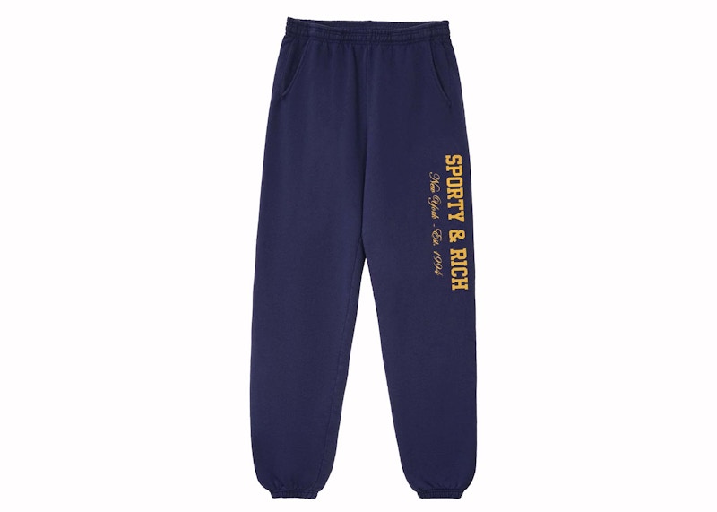 Sporty & Rich x adidas Originals NY Running Club Sweatpant Navy/Gold