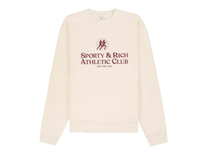 Sporty & Rich x adidas Originals S&R Athletic Club Crewneck Cream/Merlot