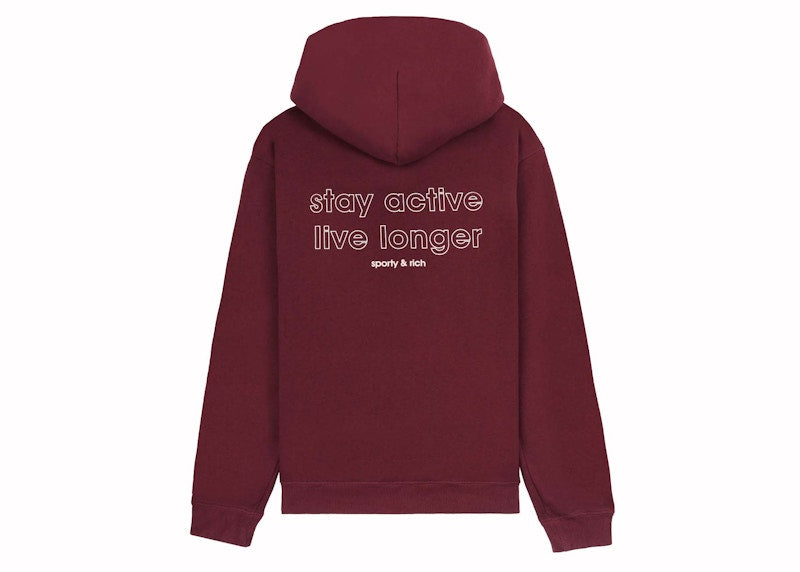 Sporty & Rich x adidas Originals Stay Active Hoodie Merlot/Cream