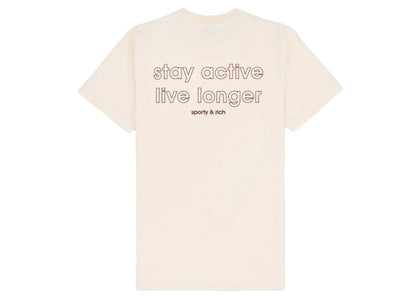 Sporty & Rich x adidas Originals Stay Active T-Shirt Cream/Merlot
