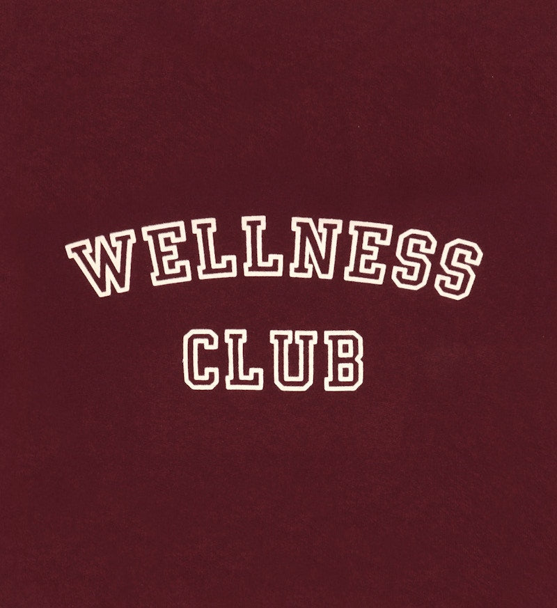 Sporty & Rich x adidas Originals Wellness Club Cropped Crewneck Merlot/Cream