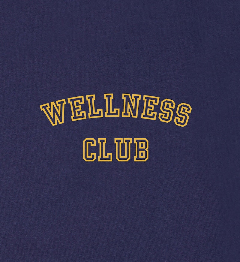 Sporty & Rich x adidas Originals Wellness Club Cropped Tee Navy/Gold
