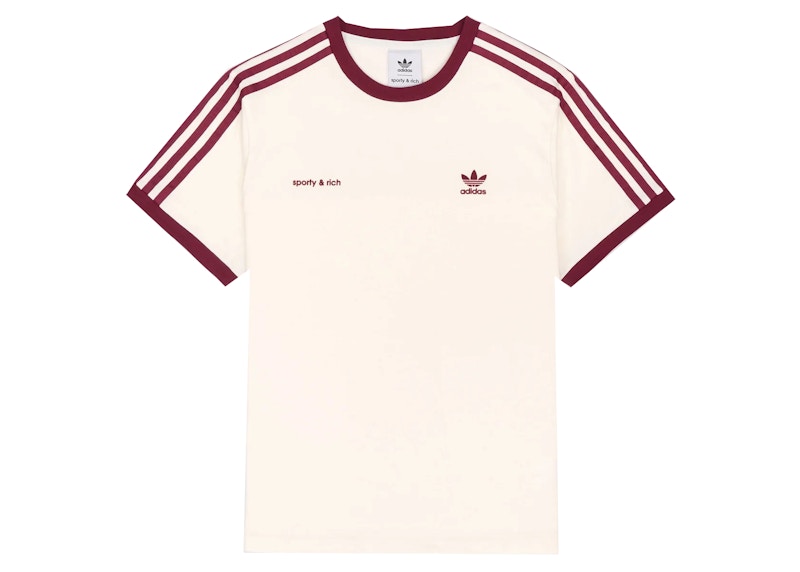 Sporty & Rich x adidas Ringer Tee Cream/Merlot