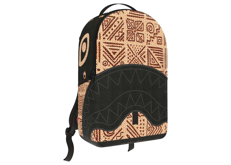 Sprayground Ai Raffia Palm Shark DLX Backpack Black/Multicolor