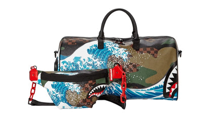 Sprayground Camokawa Wave Shark Crossbody Multicolor