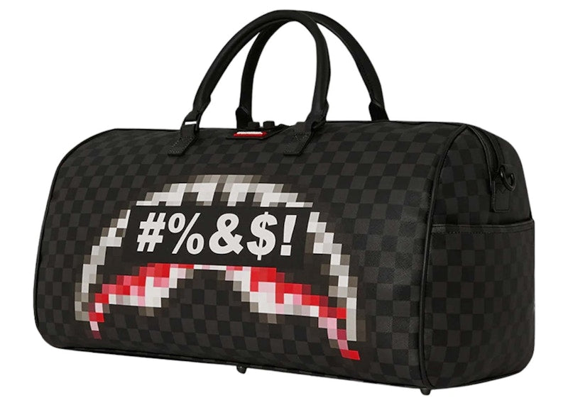 Sprayground Censored What The Beep Shark Duffle Bag Black