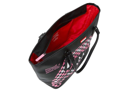 Sprayground Central Breakup Check Sorbet Tote Grey