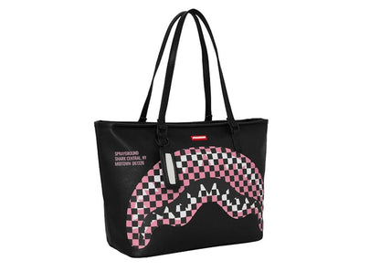 Sprayground Central Breakup Check Sorbet Tote Grey