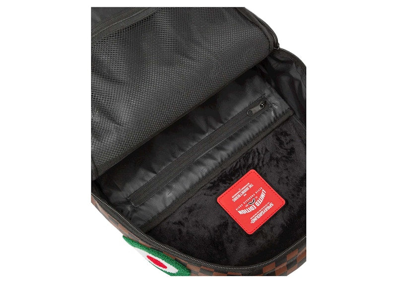 Sprayground Chenille Sip Romeo Air Italia Shark Backpack Brown