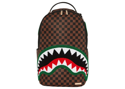 Sprayground Chenille Sip Romeo Air Italia Shark Backpack Brown